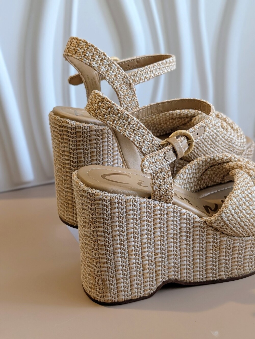NIB Circus NY Joanne Natural Woven Platform Wedge Sandals Size 7 - Picture 4 of 15